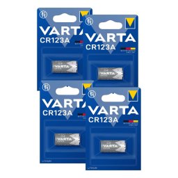 Pachet 4 Baterii Litiu Varta 3V CR123A 1430mAh, Dimensiuni 16.8 x 34.55 mm Blister 1, BA085164