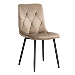 Scaun living din catifea cu cadru metalic BUC 210 bej