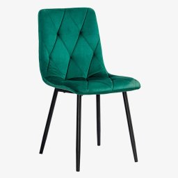 Scaun living din catifea cu cadru negru BUC 210 verde