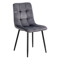 Scaun living din catifea cu picioare metalice BUC 211 gri
