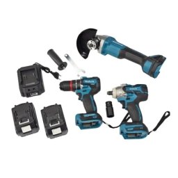 Set 3 scule cu 2 acumulatori 48v, Polizor Unghiular, Cheie impact, Masina de gaurit si insurubat Bormasina, manusi cadou Campion PROFESSIONAL CMP1849