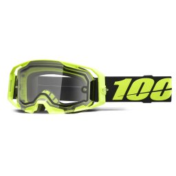 Ochelari atv cross 100% Armatic Enduro Dual Pane, lentila clara, culoare rama galben neon