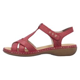 Sandale dama, Rieker, 65919-33-Rosu, casual, piele naturala, cu talpa joasa, rosu (Marime: 39)