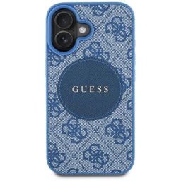 Husa Guess 4G Circle Classic Logoc MagSafe iPhone 16 Albastru