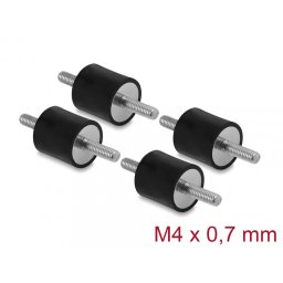 Set 4 buc amortizor vibratii M4x0.7mm/15x15mm, Delock 60799