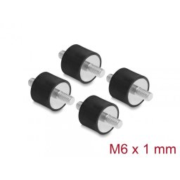 Set 4 buc amortizor vibratii M6x1mm/20x15mm, Delock 60814