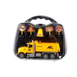 Camion basculant de jucărie cu indicatoare rutiere - 22 cm