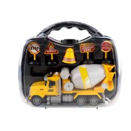 Betonieră de jucărie cu semne rutiere – 22 cm
