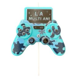 Lumanare tort consola jocuri La multi ani 8 x 8 cm
