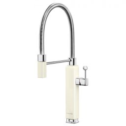 Baterie sanitara semiprofesionala bucatarie Smeg MDF50CR, 5 bar, Brat mobil, Pipa rotativă la 360°, Crem