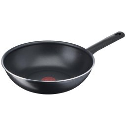 Tigai si seturi Tigaie wok Tefal Day By Day B56419AZ, 28 cm, invelis antiaderent Titanium, indicator Thermo-Signal™, negru