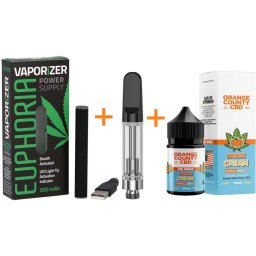 Euphoria Set baterie Vaporizator + Cartus pod 510 CCELL + E-Liquid CBD 1500mg Orange Cream Orange County Cali 50ml