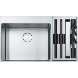 127.0538.259 Chiuveta Franke Box Center BWX 220-54-27 Inox Satinat, accesorii incluse, cuva accesorii dreapta