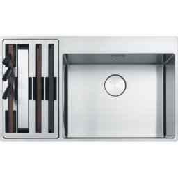 127.0538.260 Chiuveta Franke Box Center BWX 220-54-27 Inox Satinat, accesorii incluse, cuva accesorii stanga