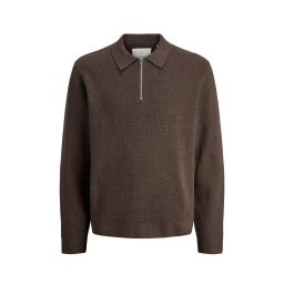 JACK & JONES Pulover Jprblamilano Stitch Zip 12281743 19-0840 TCX delicioso