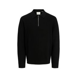 JACK & JONES Pulover Jprblamilano Stitch Zip 12281743 C-N10 black