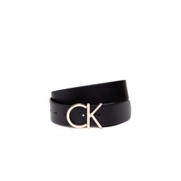 CALVIN KLEIN Curea Ck Adj.Logo 3.5Cm K60K602141 910 black leather & light gold buc