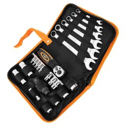 Set de scule pentru motociclete - 25 buc, husa suport din material buretat textil NEO TOOLS 10-500 HardWork ToolsRange