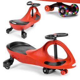 Vehicul Bobo Car pentru copii cu roti LED, rosu, ECOTOYS