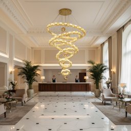 Candelabru LED din Cristal RONDOS Supremo, auriu, 120x350 cm, cu telecomanda