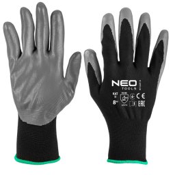 Manusi de lucru, poliester acoperit cu nitril, 4131X, marimea 7 (card) NEO TOOLS 97-647K-8 HardWork ToolsRange