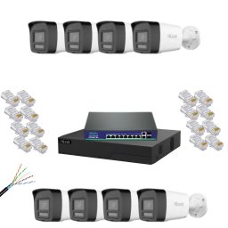 Kit supraveghere IP HiLook cu 8 camere 6MP, audio bidirectional, PoE si NVR 4K