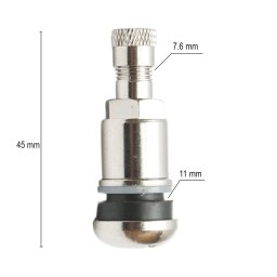 Valva roata tubeless TR413 din alama cromata, 45 mm, pentru anvelope