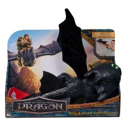 How To Train Your Dragon 2025 - Toothless Hug and Glide, Dragon de plus interactiv 30 cm, Multicolor, 4 ani+