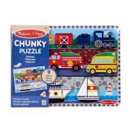 Puzzle din lemn Melissa & Doug Spin Master - Vehicule 9 piese 2Ani+