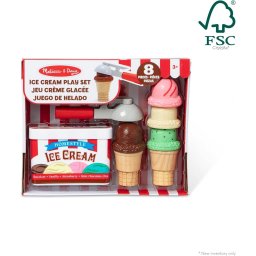 Melissa & Doug – Set de joaca din lemn magnetic Servire de ignhetata, Multicolor, 3 ani+