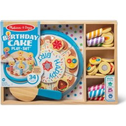 Melissa & Doug - Set de joaca din lemn Tort de Aniversare, Multicolor, 3 ani+