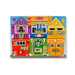 Set de joaca Melissa & Doug Placa din lemn cu zavoare, 3 Ani+, Multicolor