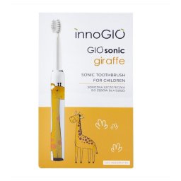 Periuta de dinti electrica Luka GIOsonic Giraffe, 4 capete de schimb, 3 moduri de functionare, pentru copii 3-12 ani, Galben