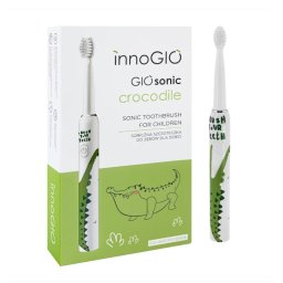 Periuta de dinti electrica Luka GIOsonic Crocodile, 4 capete de schimb, 3 moduri de functionare, verde, pentru copii 3-12 ani