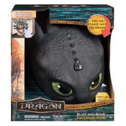 Dreamworks Dragons World of Berk - Masca interactiva Toothless Blast N Roar (How to Train Your Dragon 2025), Negru, 4 ani+