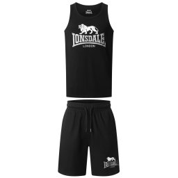 LONSDALE Costum de trening 'Polmood' negru / alb