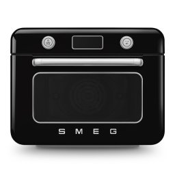 Mini-cuptor cu functie combinată de gatit cu abur Smeg COF01BLEU, 1800 W, 10 functii, Ecran LCD, 40-230°C, Negru