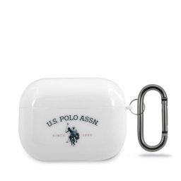 Husă U.S. Polo Assn. Shiny pentru AirPods Pro 1/2 – Alb