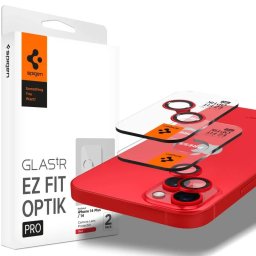 Spigen OPTIK.TR ”EZ FIT” CAMERA PROTECTOR 2-PACK IPHONE 14 / 14 PLUS RED
