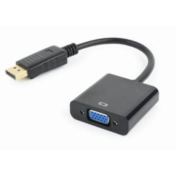 Adaptor video Spacer DisplayPort (T) la VGA (M), 10cm, rezolutie maxima Full HD (1920 x 1080) la 60Hz, negru, "SPVC-DPm-VGAf-FHD60-0.1" (timbru verde 0.08 lei)