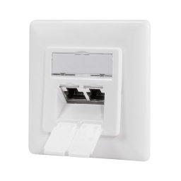 PRIZA RJ-45 aplicabila cu 2 iesiri LOGILINK pt. cablu FTP, Cat6A, RJ-45 (M) x 2, ecranat, plastic cu metal, signal white, 1 buc, "NP0127