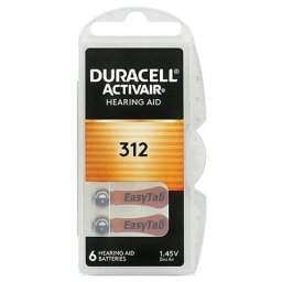 Set 6 baterii 312 pentru aparate auditive, zinc-air, 7.9x3.6mm