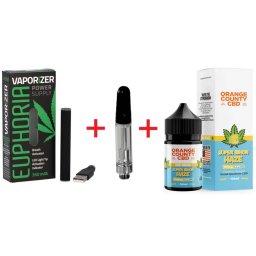 Euphoria Set Vape Pen + Cartus 510 + E-Liquid CBD 1500mg Super Lemon Haze Orange County Cali 50ml
