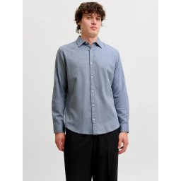 Jack & Jones Camasa barbati, din bumbac, Regular Fit, JJEFIELD, Gri inchis (SELECTATI MARIMEA: L)