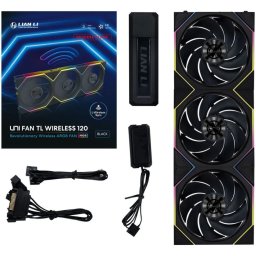 LIAN LI UNI FAN TL Wireless 120mm inversa légáramlás 3 bucăţi set negru