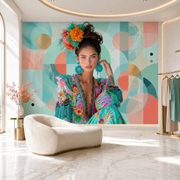 Fototapet Fashion Icon – Eleganță Abstractă în Culori Vibrante BNPF3 (Alege materialul: : Tapet Hartie Semilucios + Adeziv)