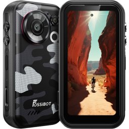 Telefon mini Fossibot F116 Pro cu Action Camera 4K Ultra-Wide, 5G, Dual SIM, 4-inch 120Hz, Dimensity 7300, 12GB RAM, 256GB, Optical Image Stabilization, NFC, 3600mAh, Android 16, Grey