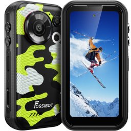 Telefon mini Fossibot F116 Pro cu Action Camera 4K Ultra-Wide, 5G, Dual SIM, 4-inch 120Hz, Dimensity 7300, 12GB RAM, 256GB, Optical Image Stabilization, NFC, 3600mAh, Android 16, Green