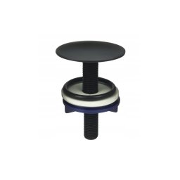 Dop ornament capac opturator pentru mascat gaura chiuveta sau cada, diametry 49.6 mm, plastic, negru mat