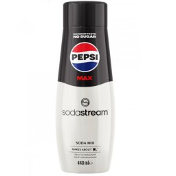 Sirop concentrat SodaStream Pepsi Max, 440 ml, până la 9 l, fără alergeni și OMG, alb/negru